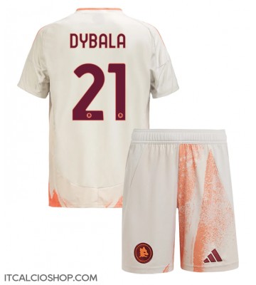 AS Roma Paulo Dybala #21 Seconda Maglia Bambino 2024-25 Manica Corta (+ Pantaloni corti)